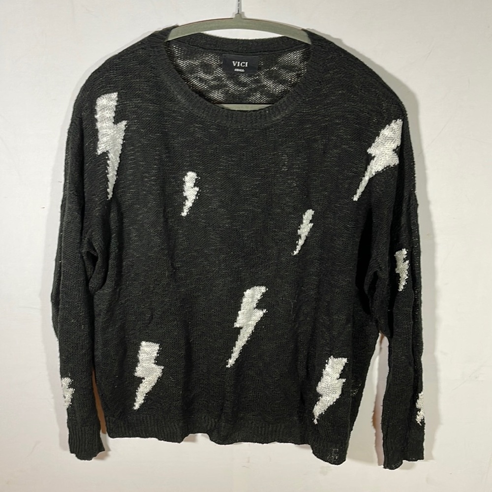 Lightning bolt knit sweater